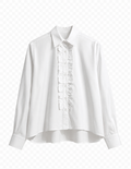 Bluse mit Rüsche weiß