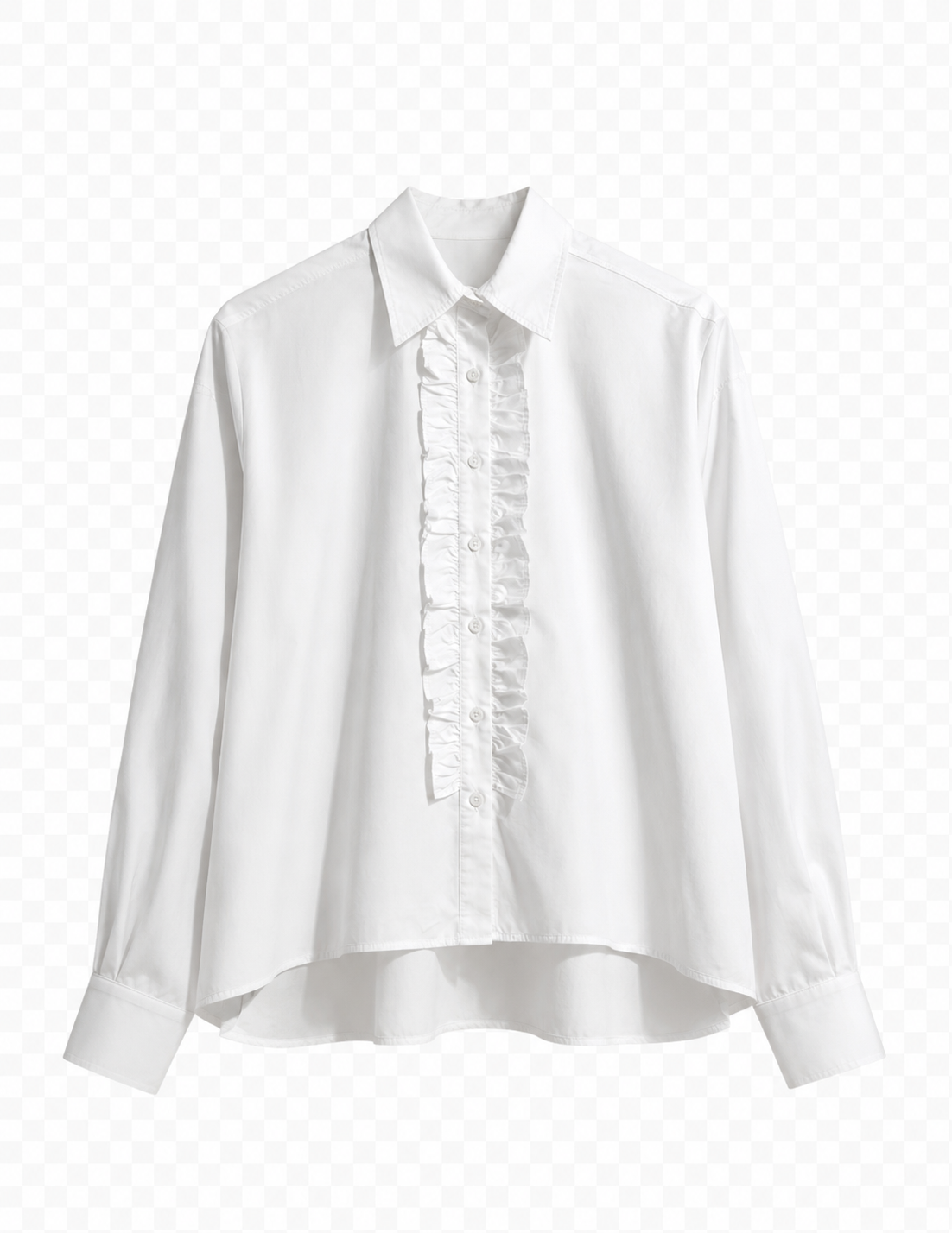Bluse mit Rüsche weiß