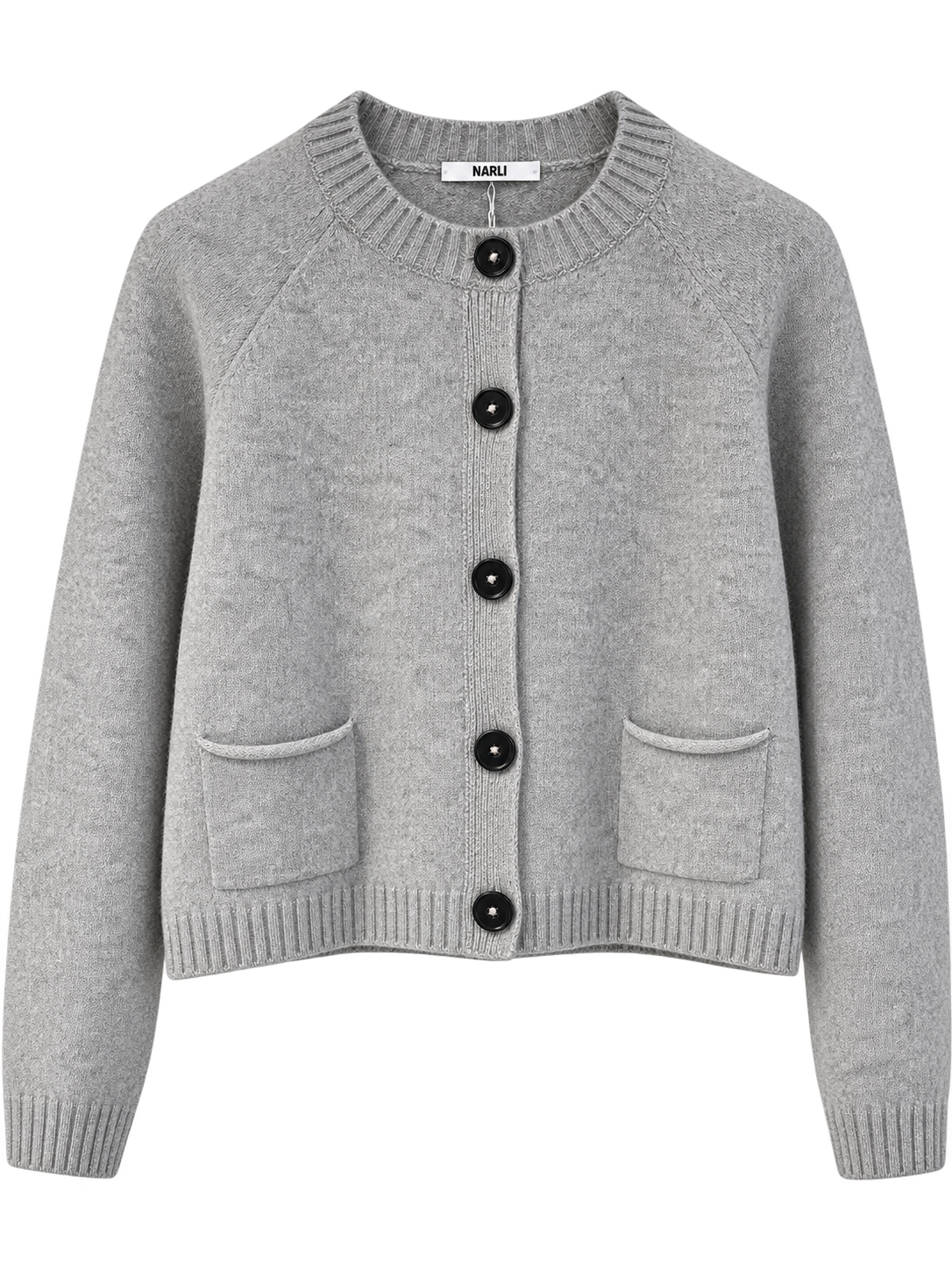 Narli Strickjacke Cashmere grey meliert
