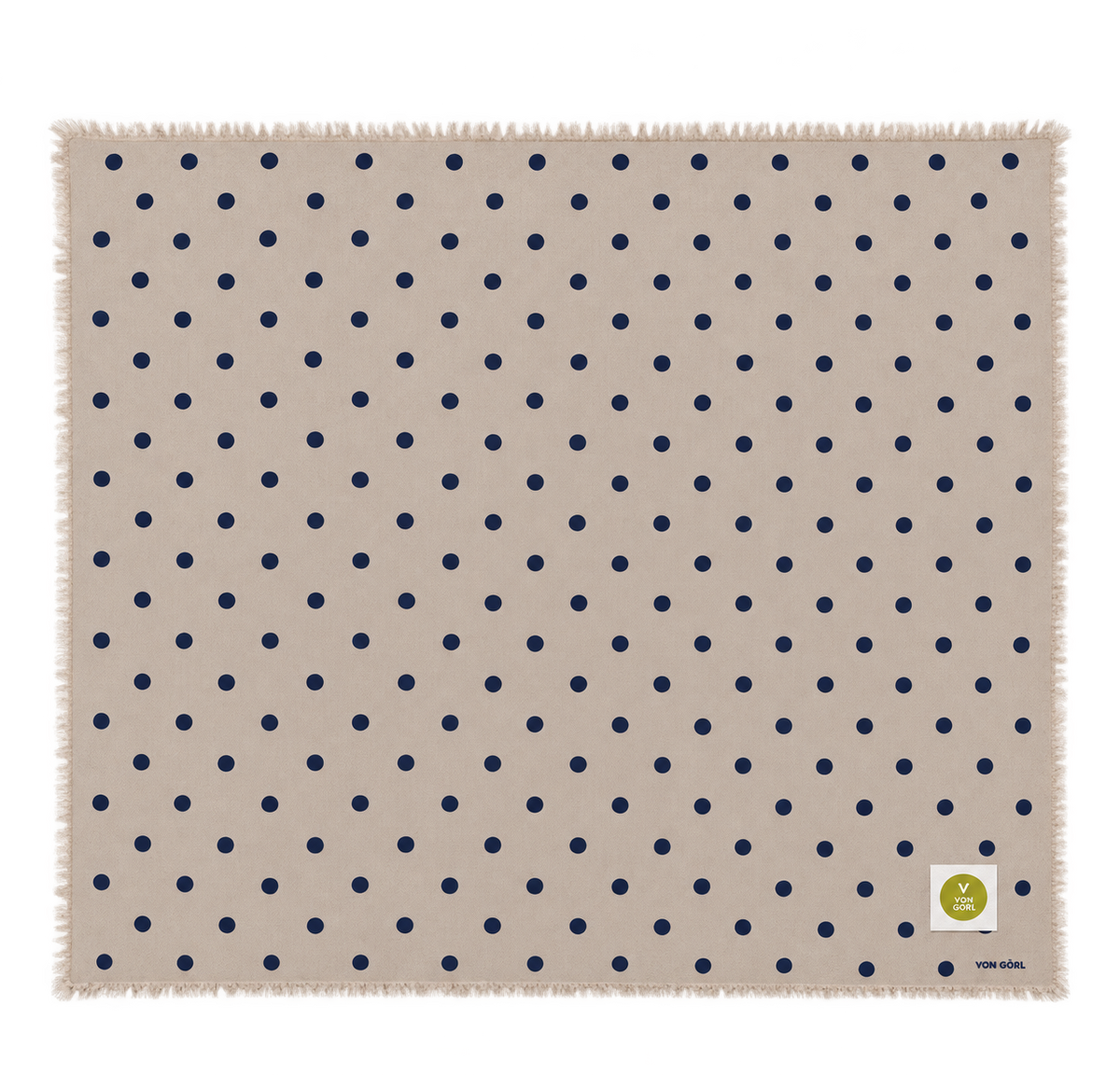 V VON GOAT Bandana Polka Dots Sandy/Orca XL mit Fransen