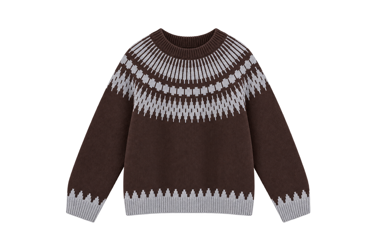 Narli Nordic Jacquardpullover moccha/flanell