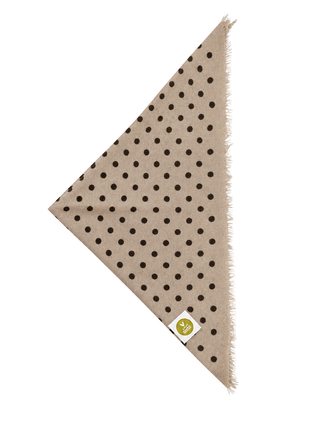 V VON GOAT Bandana Polka Dots Greige/Canteen XL mit Fransen
