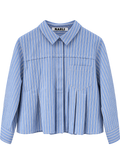 Bluse mit Falten blue stripe