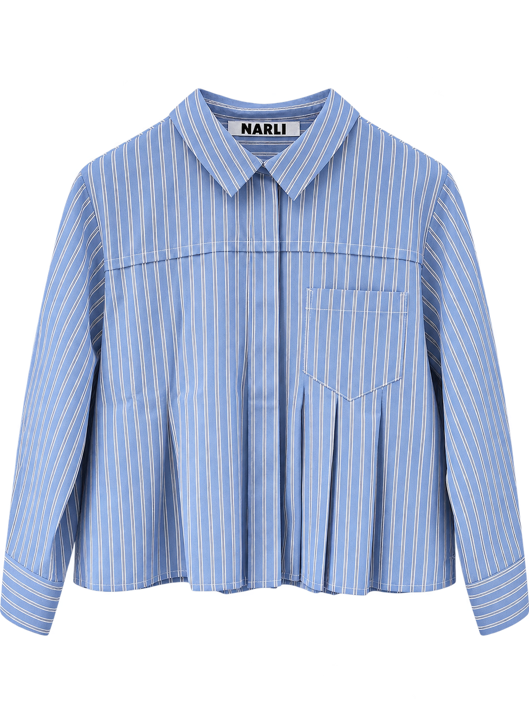 Bluse mit Falten blue stripe
