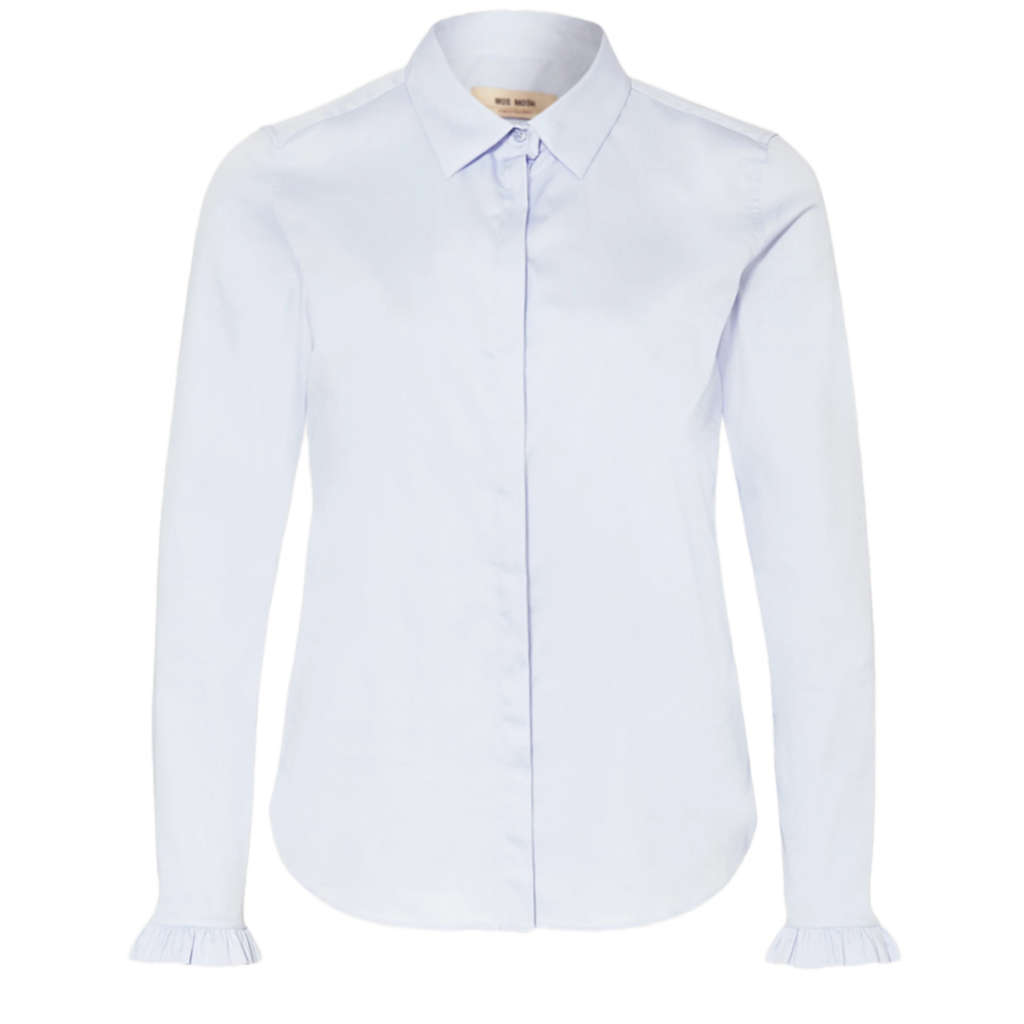 Bluse Mattie Flip Shirt Rüschenbluse lightblue