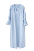 Kleid Leinen Volant sky