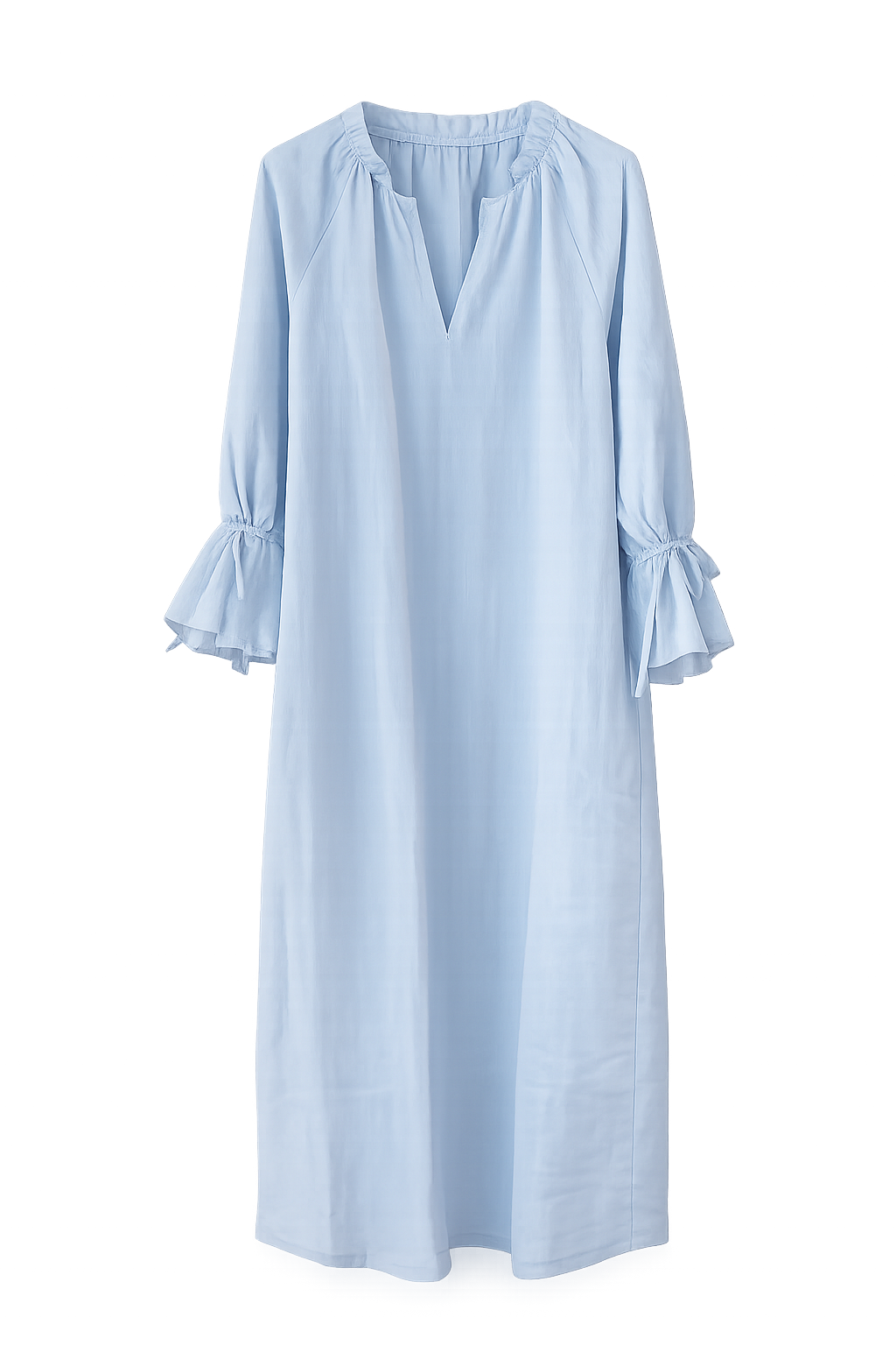 Kleid Leinen Volant sky