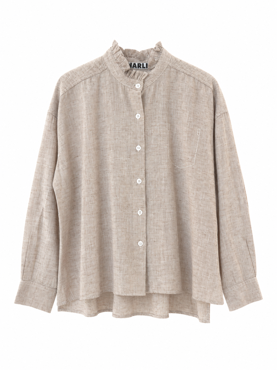 Bluse braun weiß gemustert