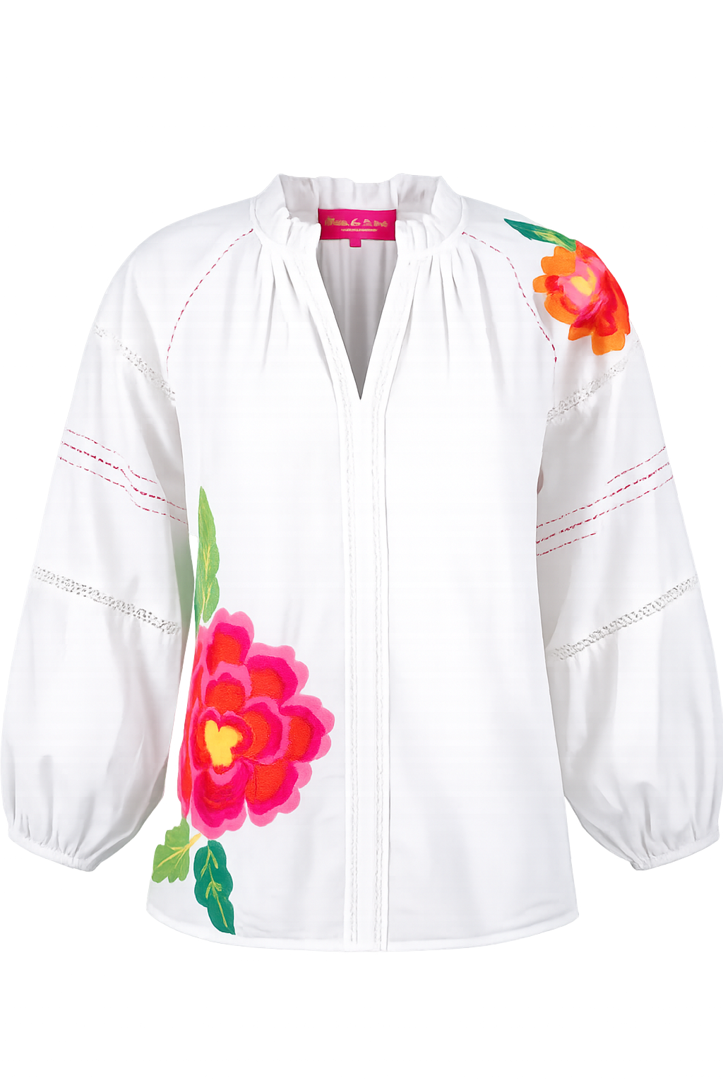 Bluse mit Blumenstickerei