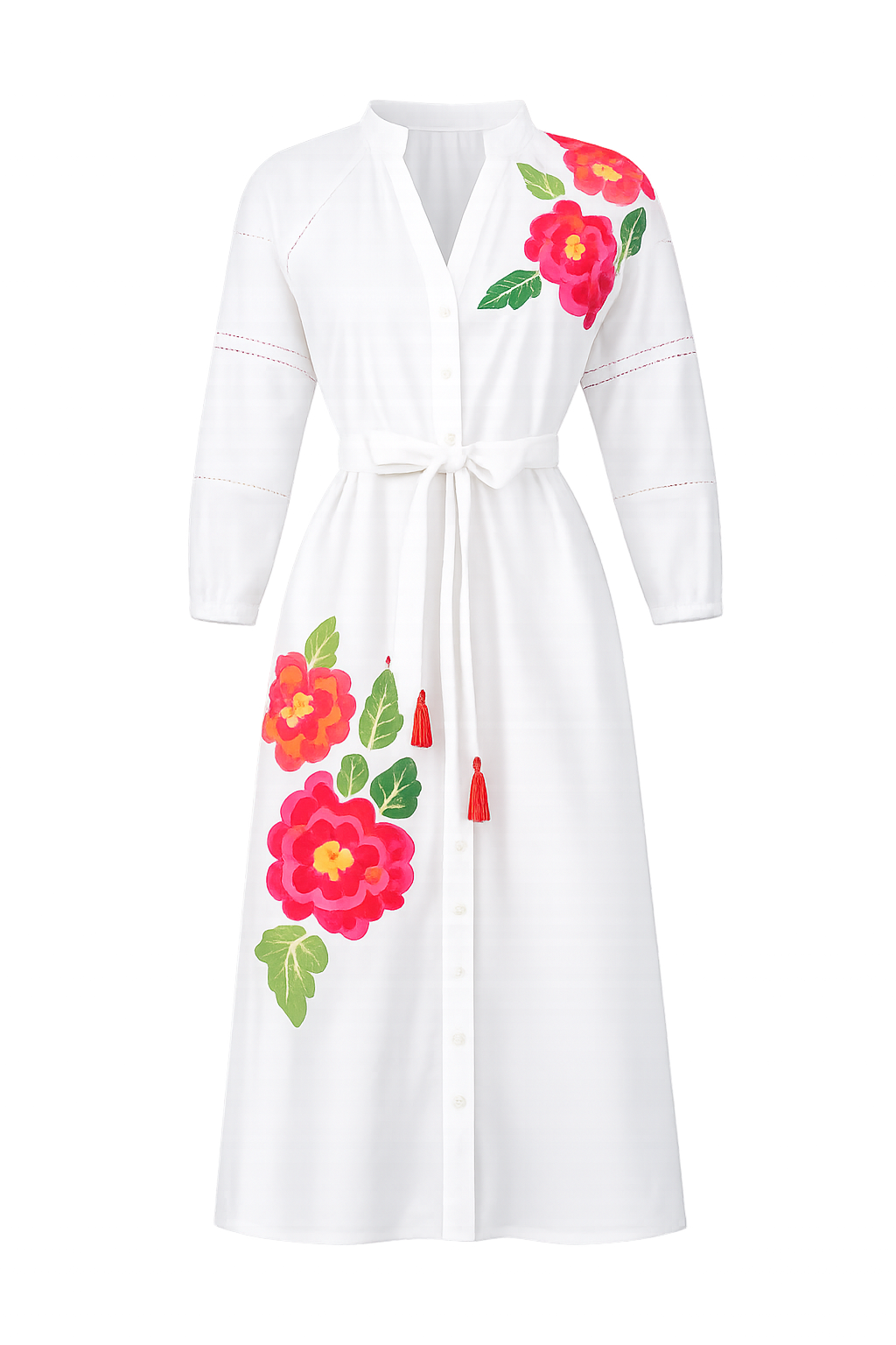 Kleid mit Blumenstickerei