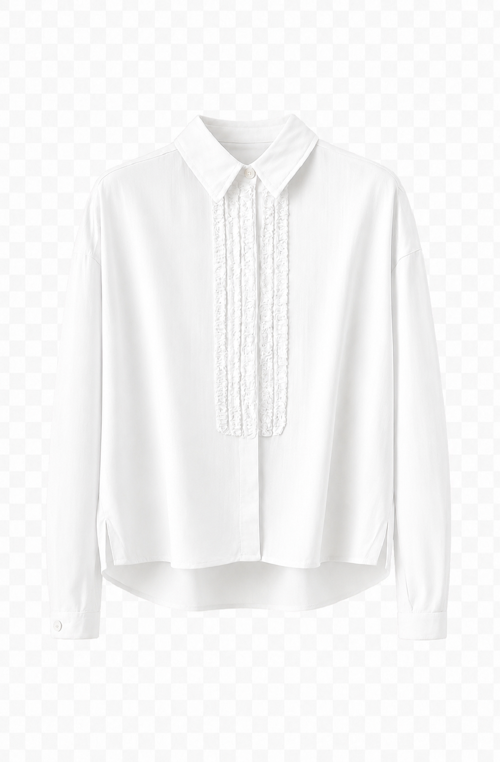 Narli Rüschenbluse Leinen white
