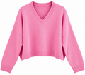 Pullover V-Ausschnitt weit cotton candy