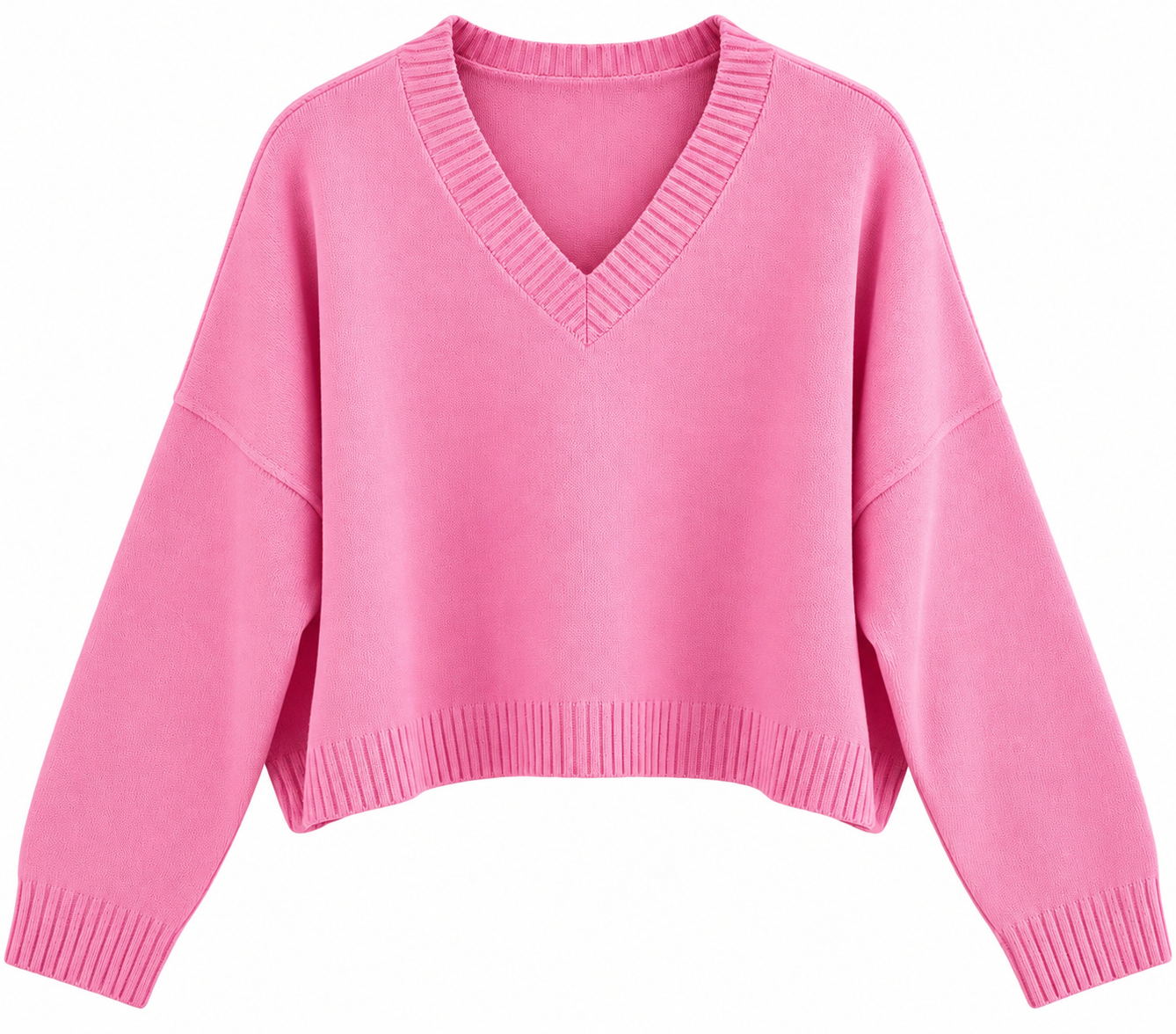 Pullover V-Ausschnitt weit cotton candy