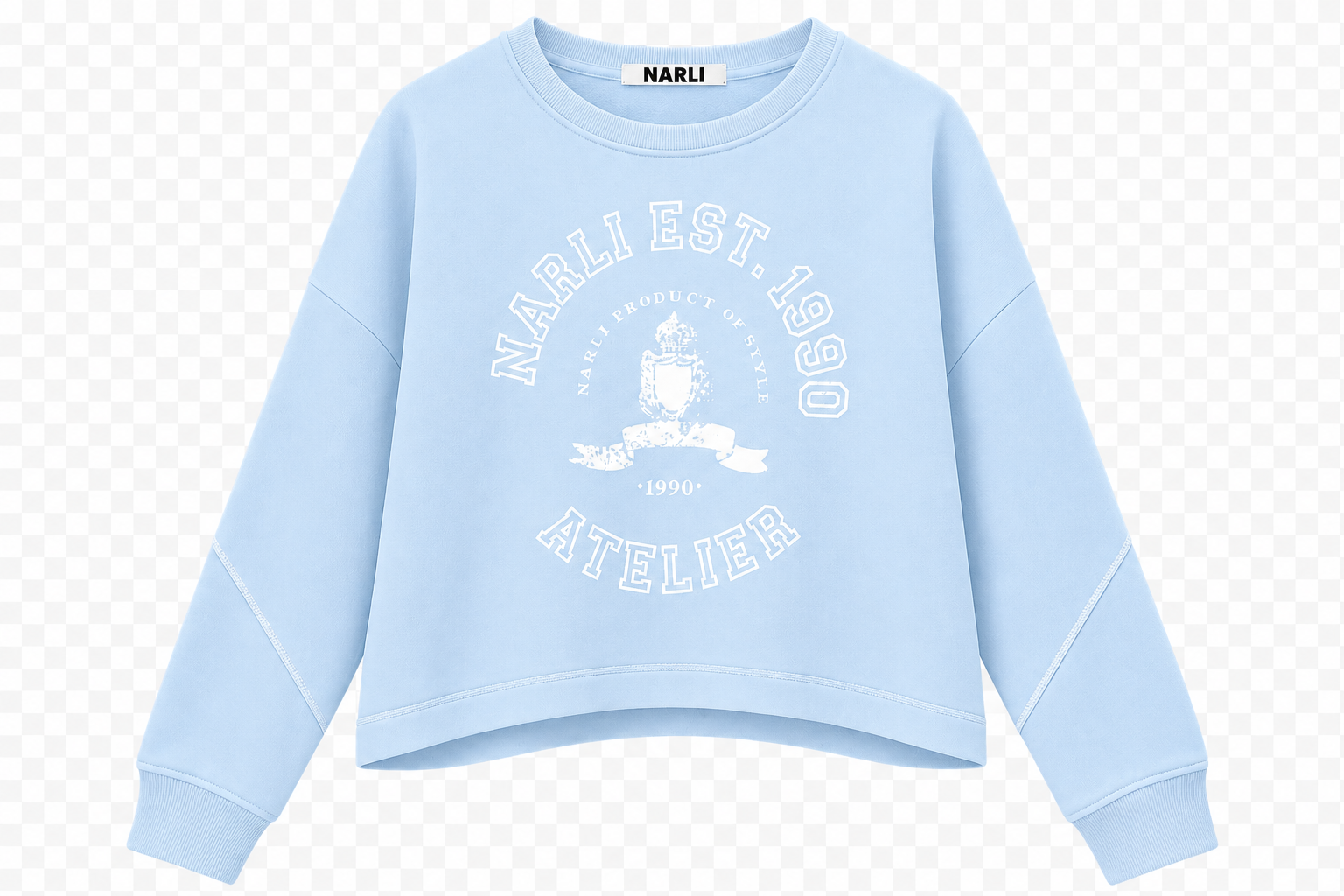 Narli Sweater mit College Print sky