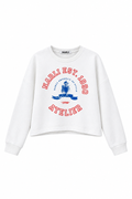 Narli Sweater mit College Print white