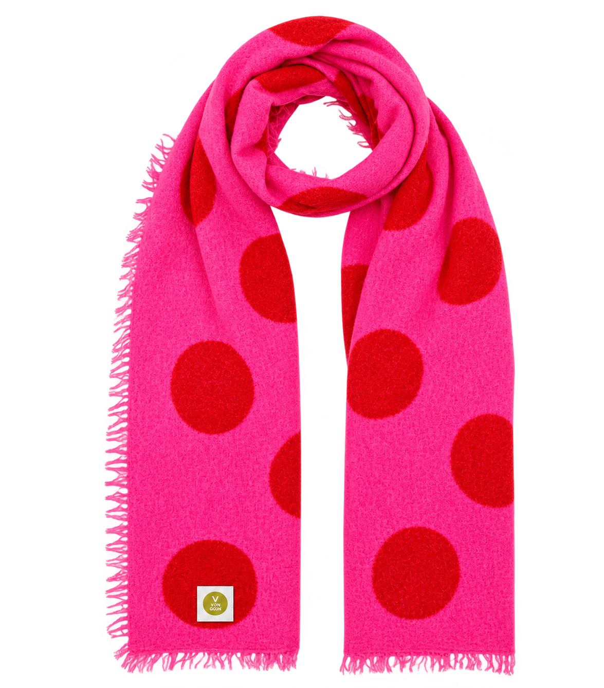 V VON GOAT Schal Polka Dots Sugar Plum/Orange Daisy