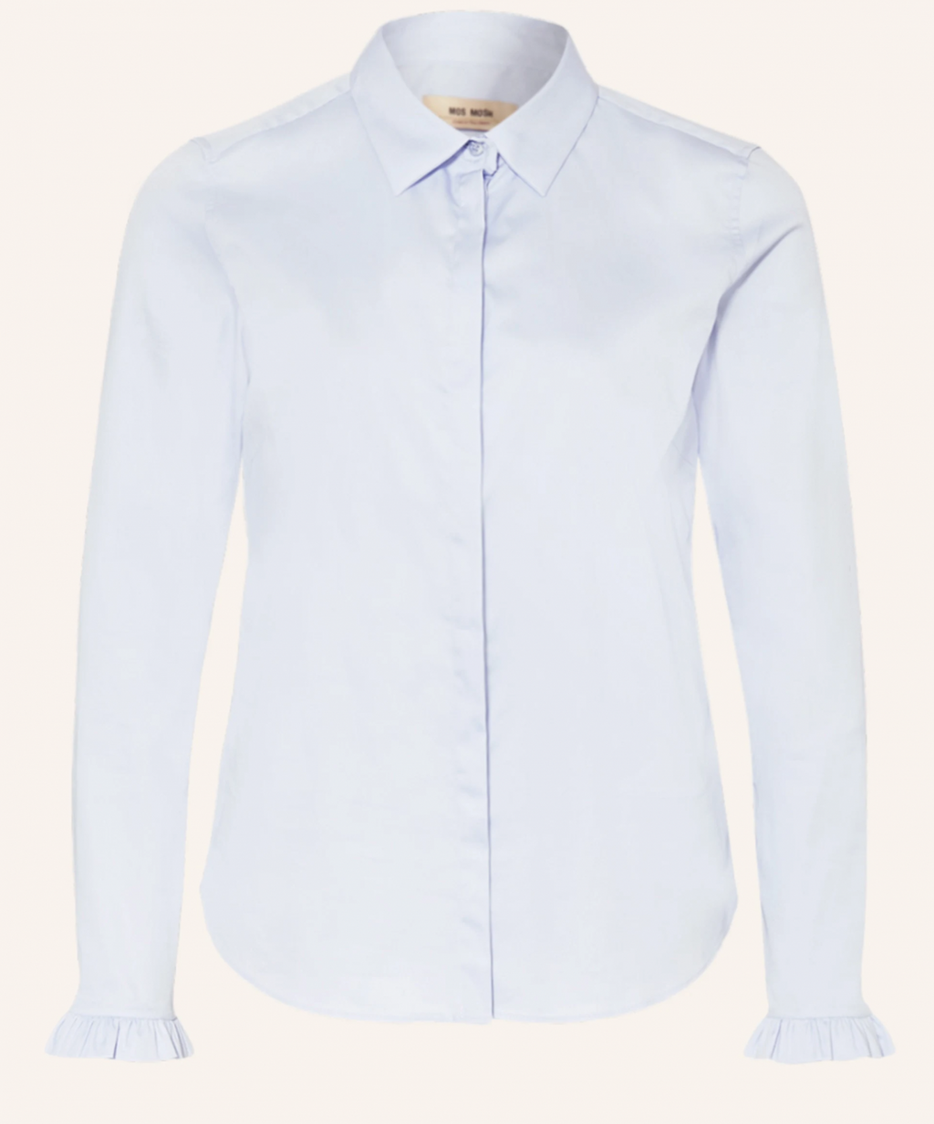 Bluse Mattie Flip Shirt Rüschenbluse lightblue