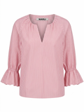 Bluse Volant red stripe