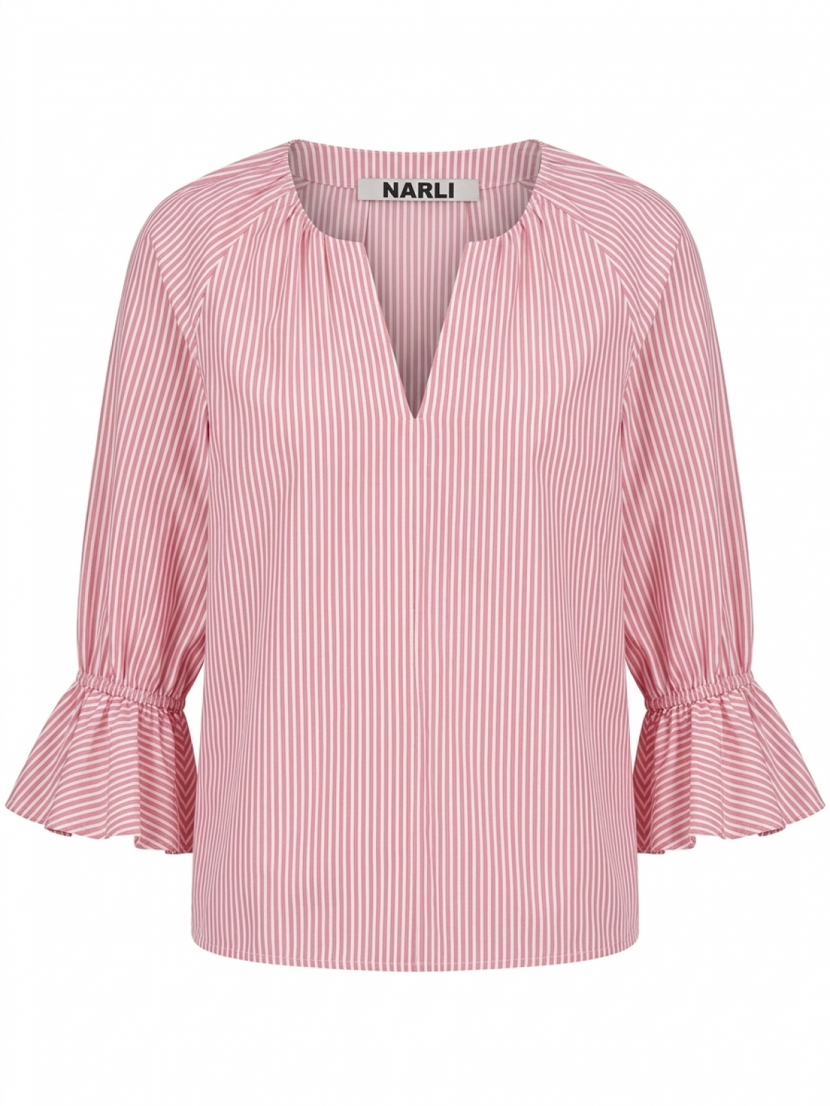 Bluse Volant red stripe