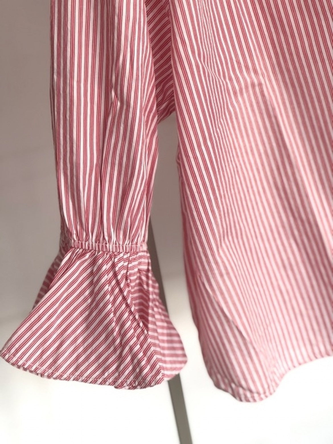 Bluse Volant red stripe