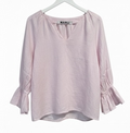Leinenbluse Volant rose