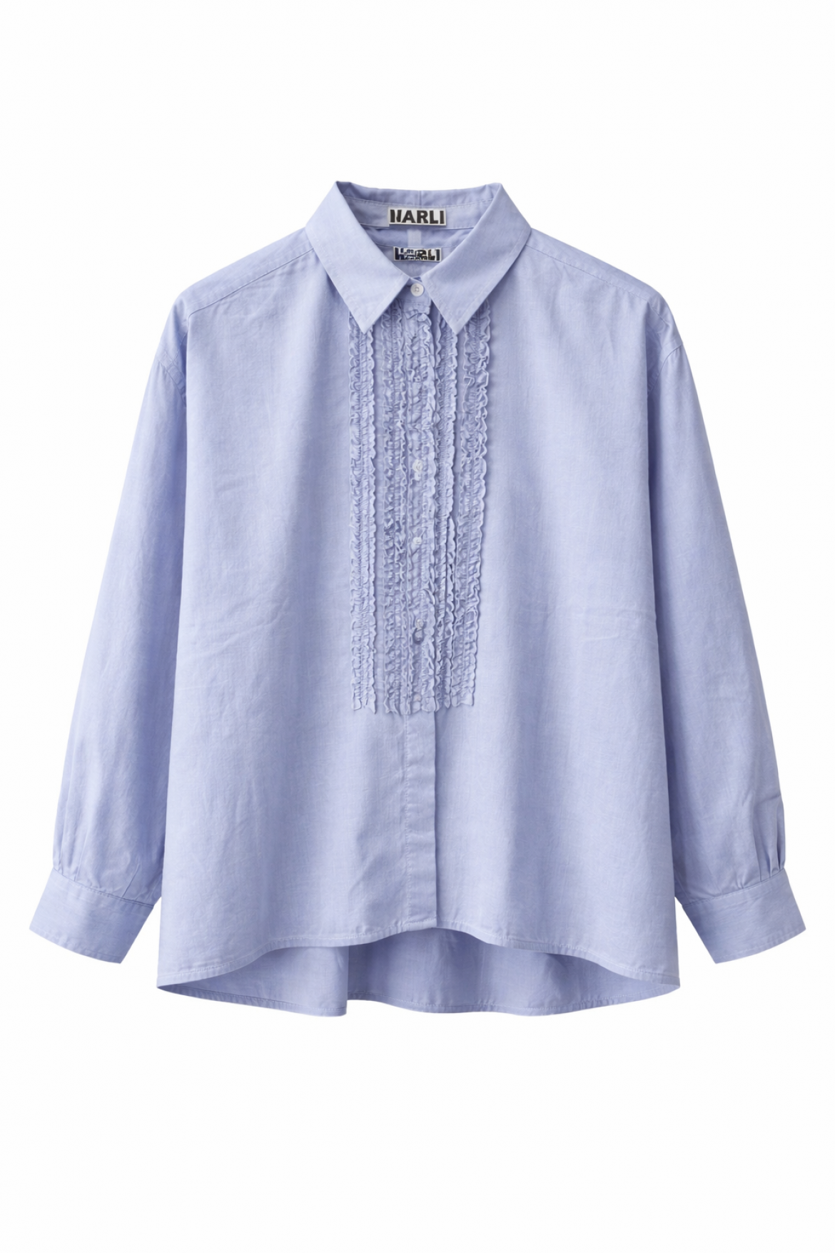 Rüschenbluse hellblau