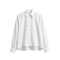 Narli Bluse mit Rüsche weiß